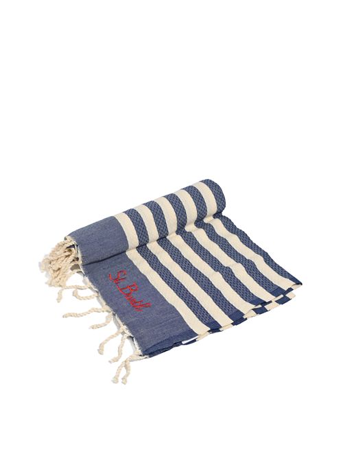 Telo mare in cotone Fouta con stampa a righe blu navy Mc2 Saint Barth | FOUT01202757L